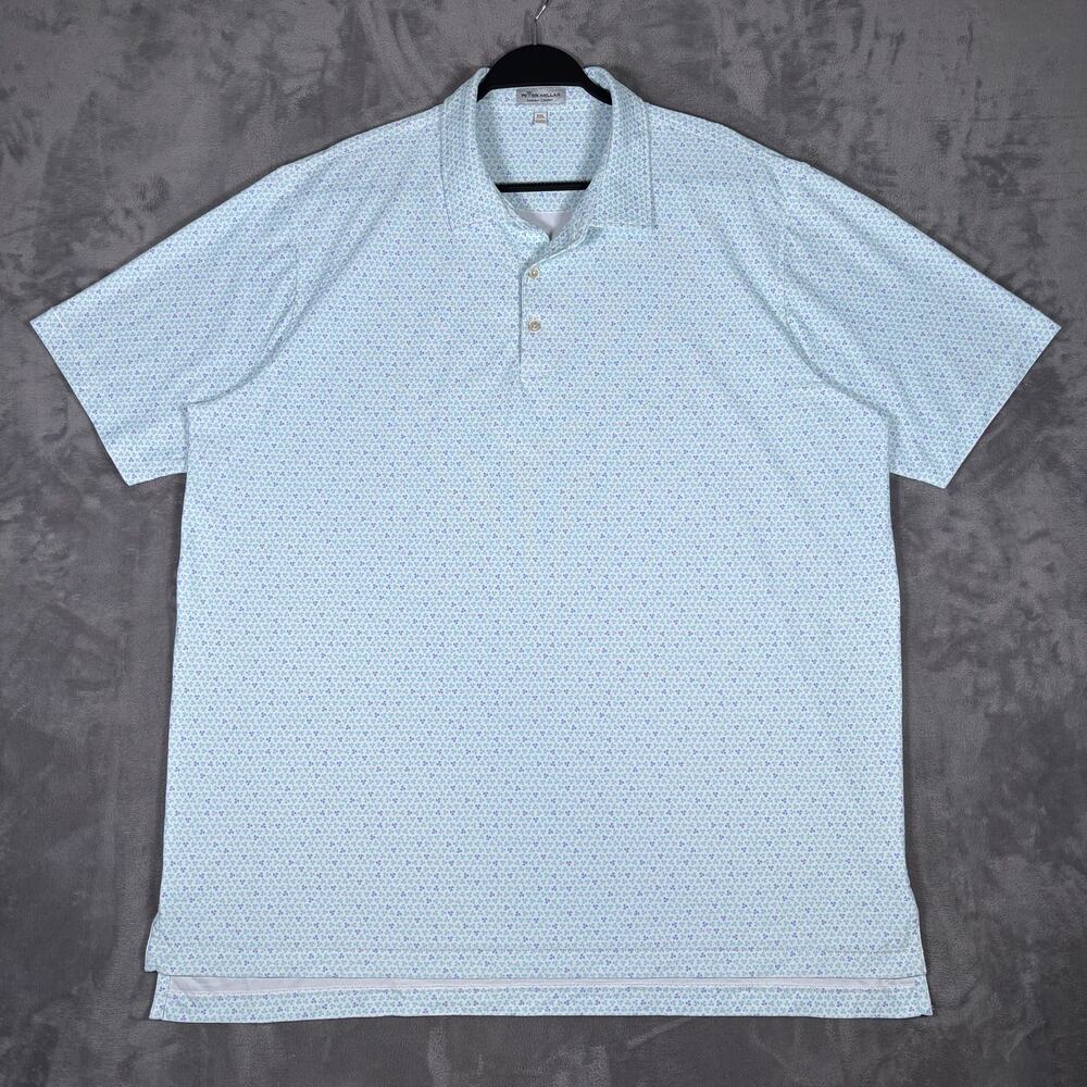 Peter Millar Summer Comfort Polo Blue Purple Print Size XXL